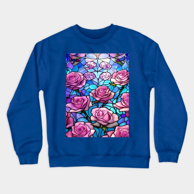 Stained Glass Roses Crewneck Sweatshirt by Chance Two Designs